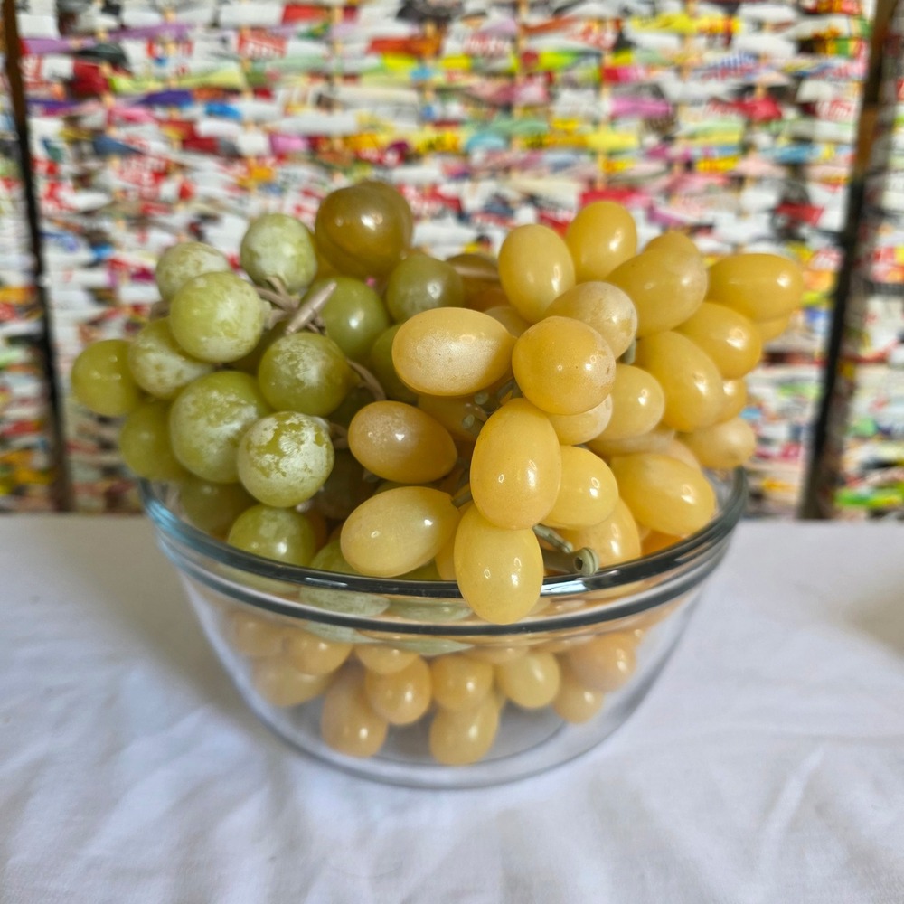 Vintage MCM Lucite Acrylic Grape Clusters Amber Yellow Green Set of 4 Decor